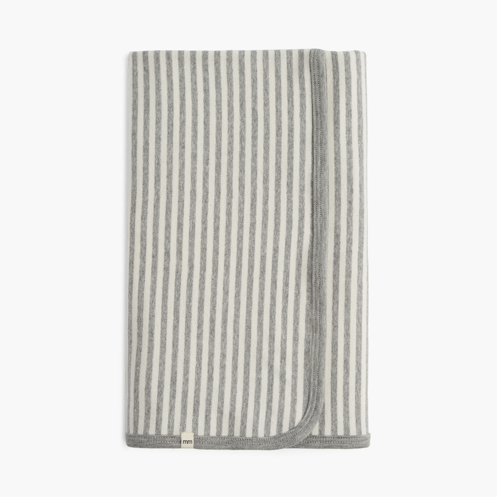 Dreamy Blanket - Baby Blanket - Heather Grey Stripe - mini mioche