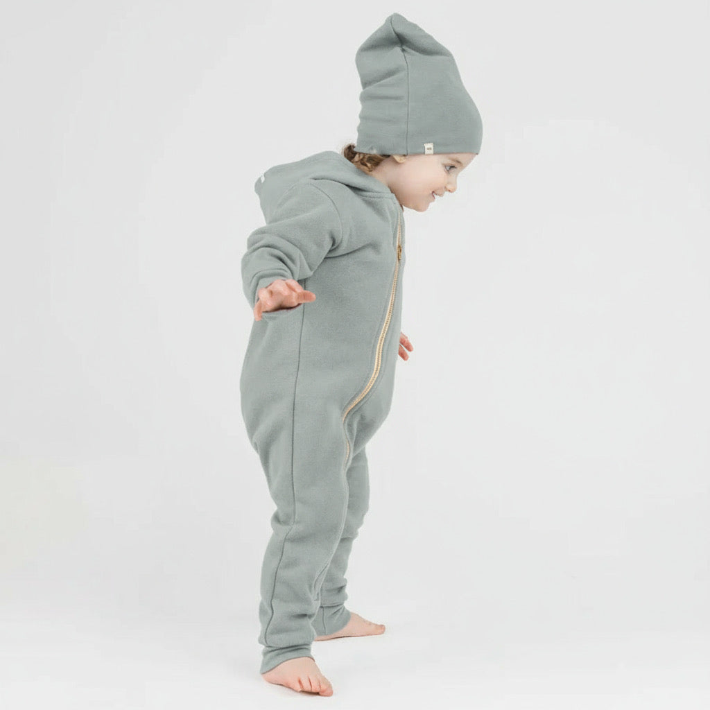 Plush Biker Romper - Organic Cotton Baby and Kids Fleece Rompers - Ocean - Newborn to 12 years old - Made in Canada - mini mioche