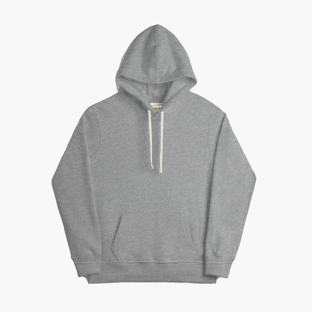 Organic Cotton Adult French Terry Hoodie Sweatshirt - Cozy Hoodie - Heather Grey - Hoodies Made in Canada - mini mioche