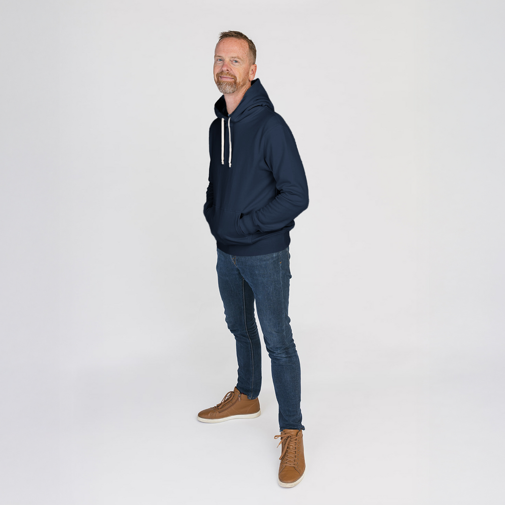 Organic Cotton Adult French Terry Hoodie Sweatshirt - Cozy Hoodie - Navy - Hoodies Made in Canada - mini mioche