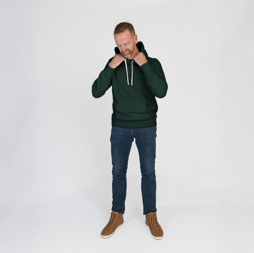 Organic Cotton Adult French Terry Hoodie Sweatshirt - Cozy Hoodie - Pine - Hoodies Made in Canada - mini mioche