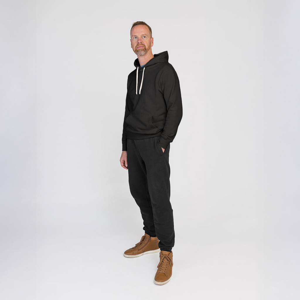 Cozy Joggers - 100% GOTS Certified Organic Cotton Adult Sweatpants - Black - Teens and Adults - Made in Canada - mini mioche