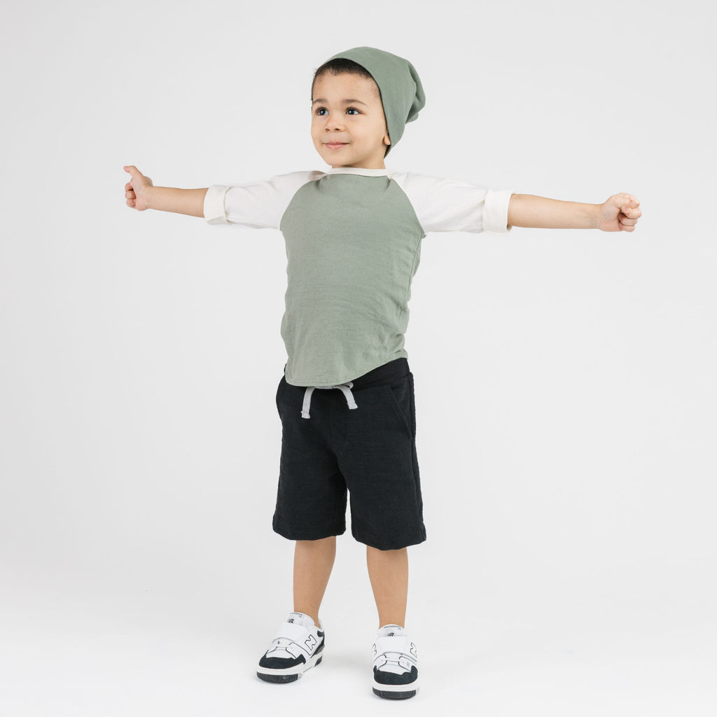 Ball Tee - Long Sleeve Tees - Thyme/Natural - 3-6 months - mini mioche