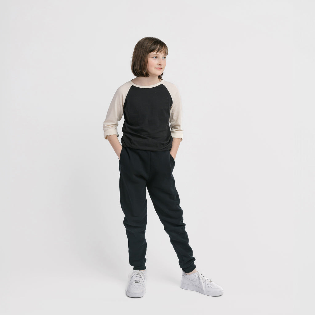 Ball Tee - Long Sleeve Tees - Black/Natural - 3-6 months - mini mioche