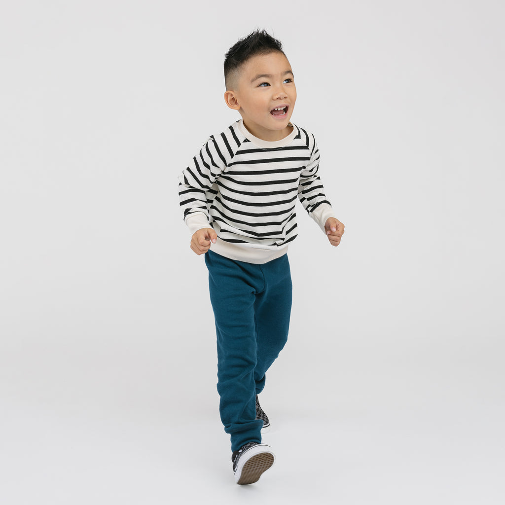 Cloud Crew Raglan - Long Sleeve Tees - Natural Stripe - 3-6 months - mini mioche