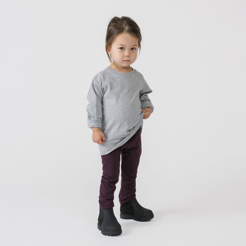 Cloud Crew Raglan - Long Sleeve Tees - Heather Grey - 3-6 months - mini mioche