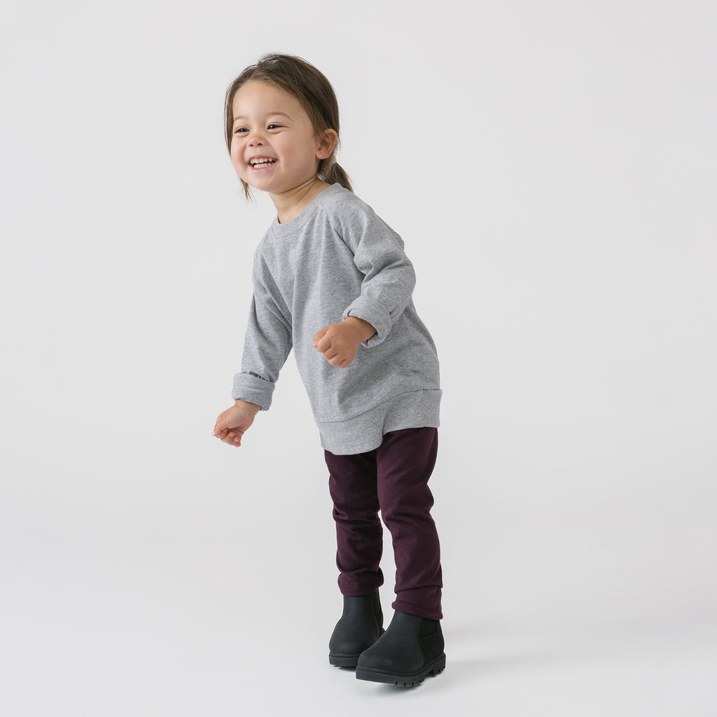 Cloud Crew Raglan - Long Sleeve Tees - Heather Grey - 3-6 months - mini mioche