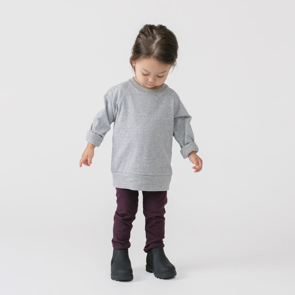 Cloud Crew Raglan - Long Sleeve Tees - Heather Grey - 3-6 months - mini mioche