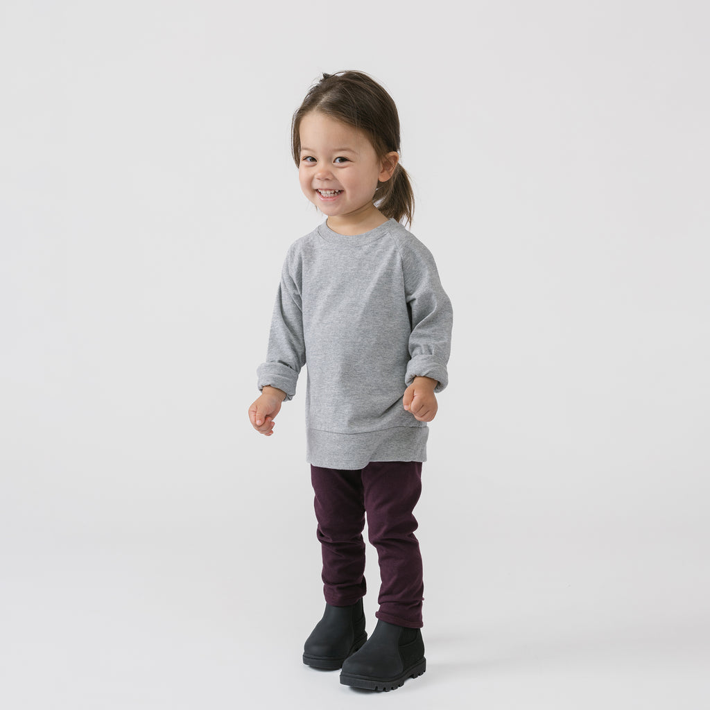 Cloud Crew Raglan - Long Sleeve Tees - Heather Grey - 3-6 months - mini mioche