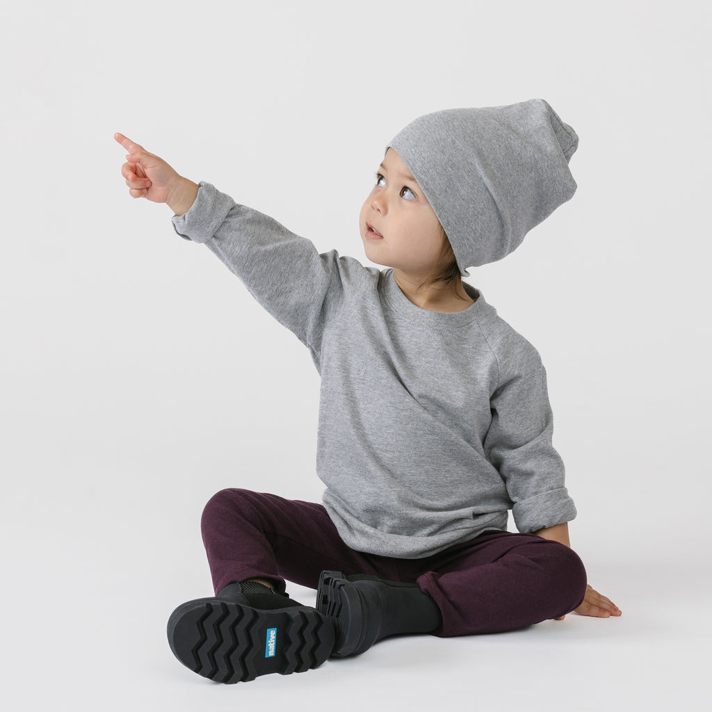 Cloud Crew Raglan - Long Sleeve Tees - Heather Grey - 3-6 months - mini mioche