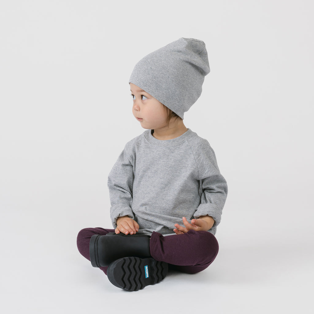 Cloud Crew Raglan - Long Sleeve Tees - Heather Grey - 3-6 months - mini mioche