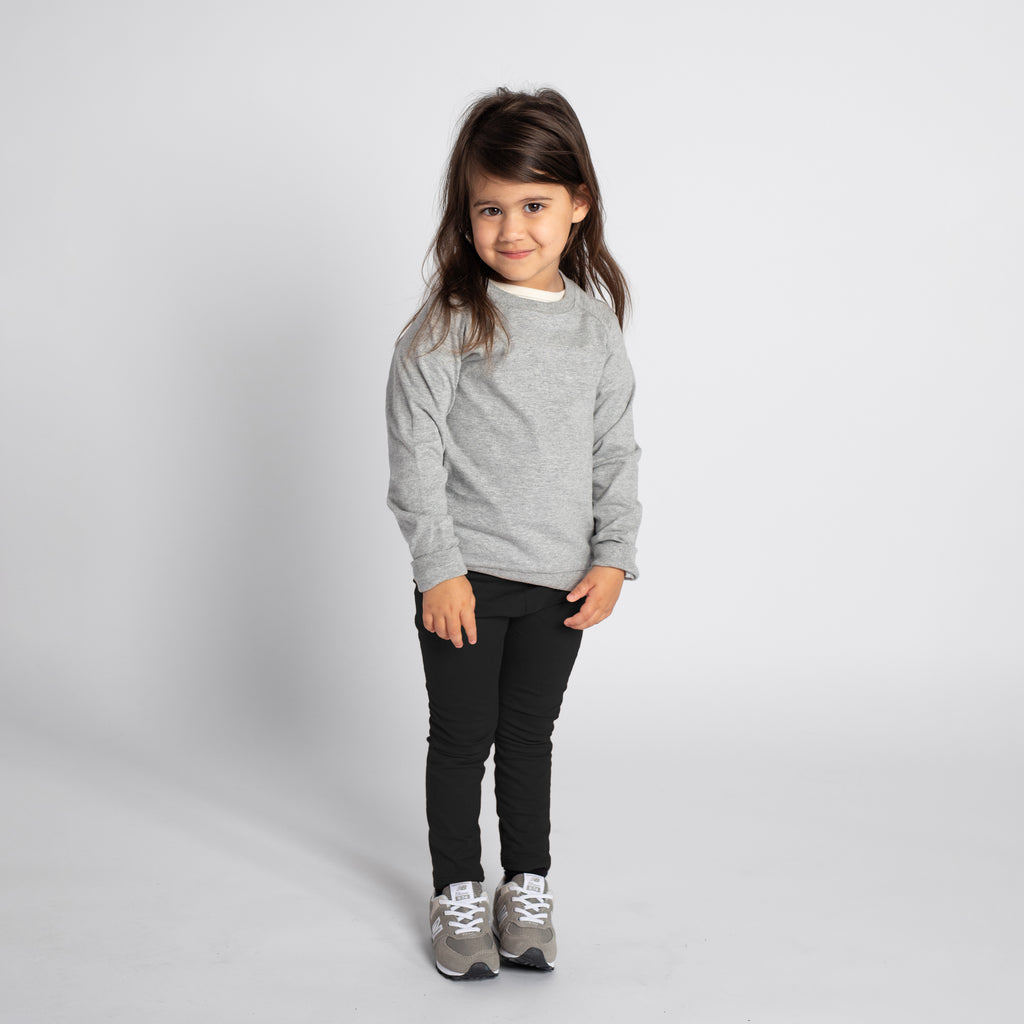 Cloud Crew Raglan - Long Sleeve Tees - Heather Grey - 3-6 months - mini mioche