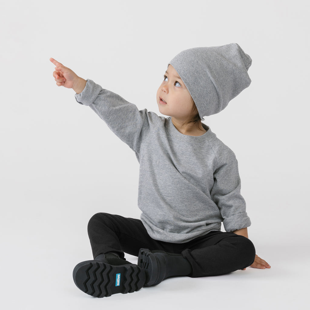 Cloud Crew Raglan - Long Sleeve Tees - Heather Grey - 3-6 months - mini mioche