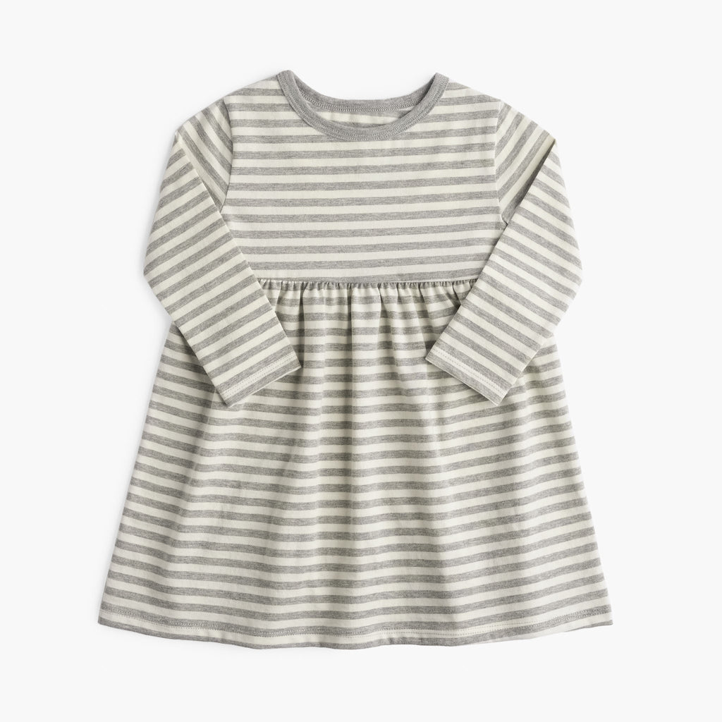 Cloud Empire Dress - Dresses - Heather Grey Stripe - 1/2 years - mini mioche