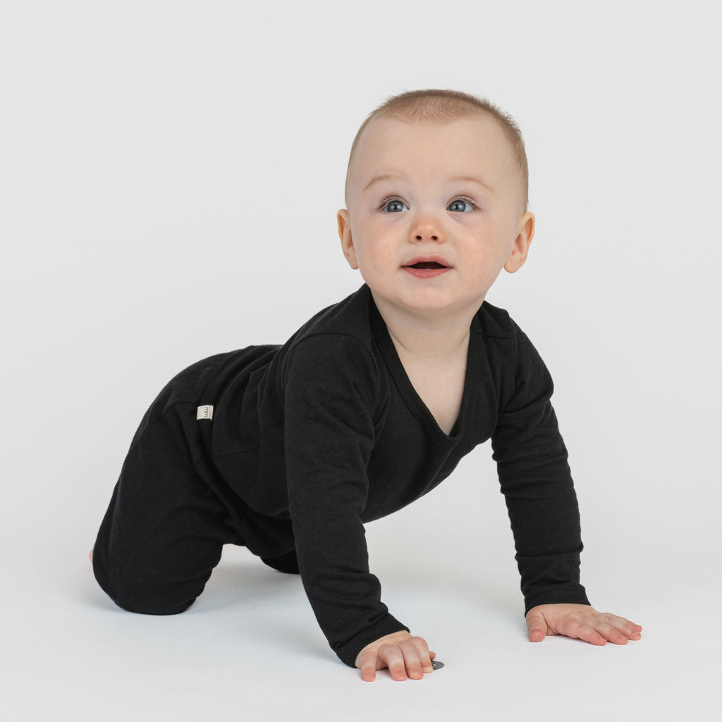 Cloud Long Sleeve Onesie - Onesies - Black - 0-3 months - mini mioche