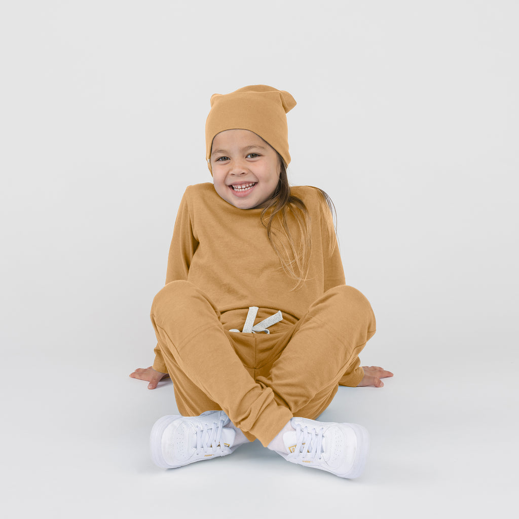 Organic Cotton Kids Tees - Cloud Long Sleeve Tee - Baby Toddler and Kids Long Sleeve Tees - Honeycomb - Made in Canada - mini mioche