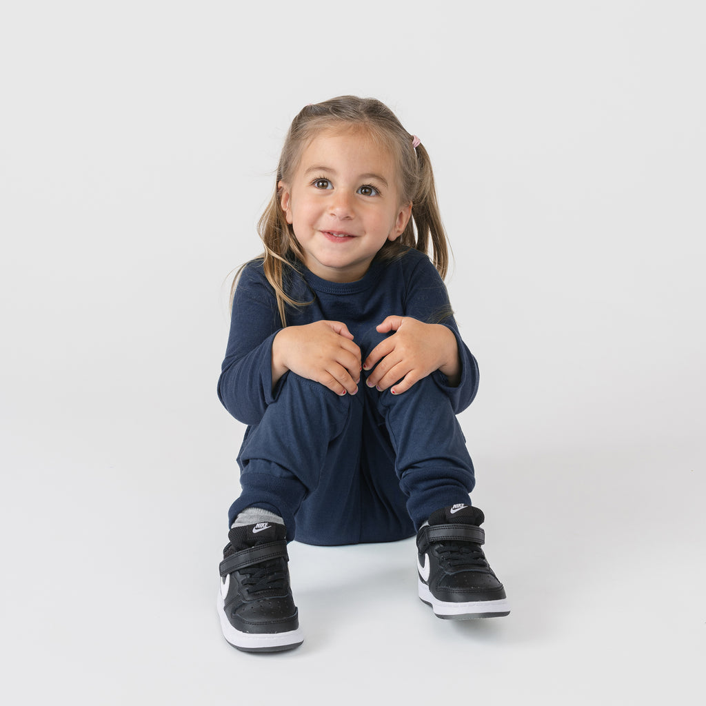 Cloud Long Sleeve Tee - Long Sleeve Tees - Navy - 1/2 years - mini mioche