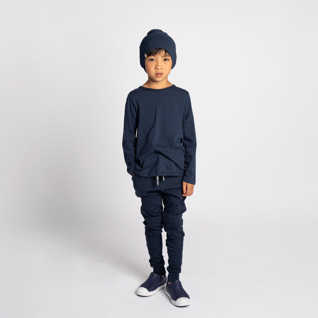 Cloud Long Sleeve Tee - Long Sleeve Tees - Navy - 1/2 years - mini mioche