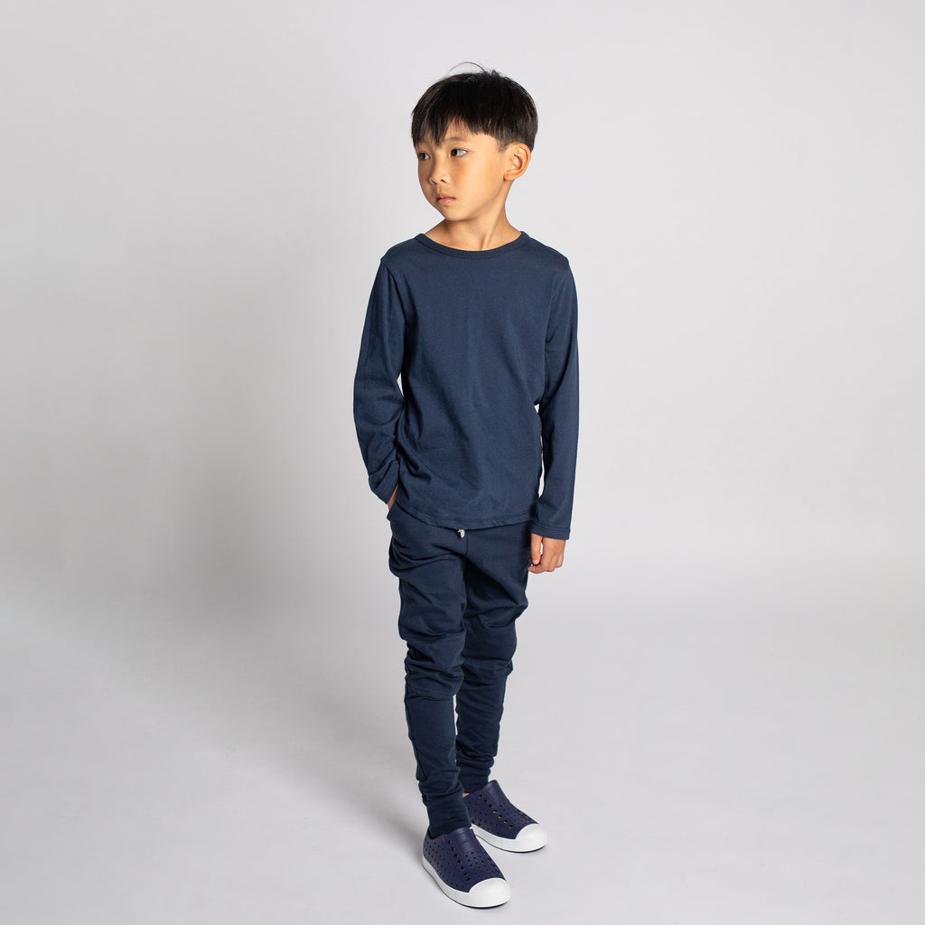 Cloud Long Sleeve Tee - Long Sleeve Tees - Navy - 1/2 years - mini mioche