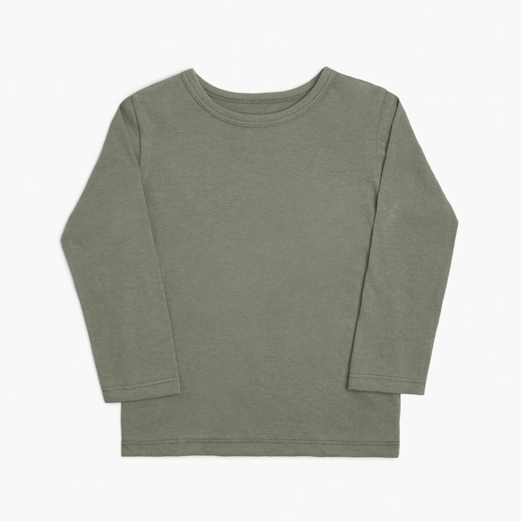 Organic Cotton Kids Tshirts - Cloud Long Sleeve Tee - Baby Toddler Kids - Thyme - mini mioche
