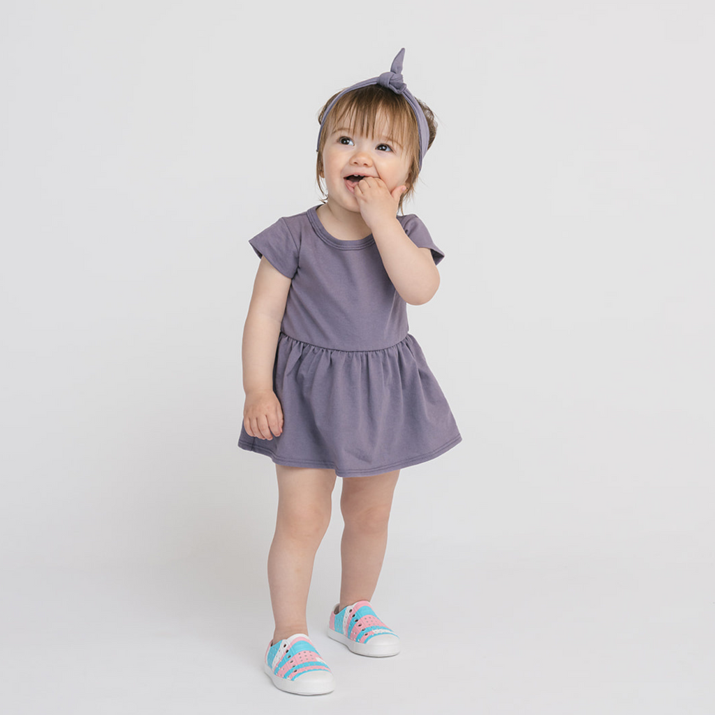 Cloud Onesie Dress - Dresses - Vintage Plum - 0-3 months - mini mioche