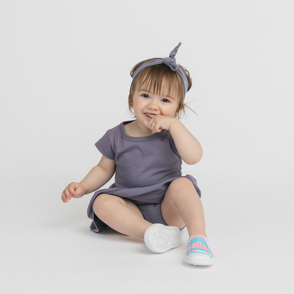 Cloud Onesie Dress - Dresses - Vintage Plum - 0-3 months - mini mioche