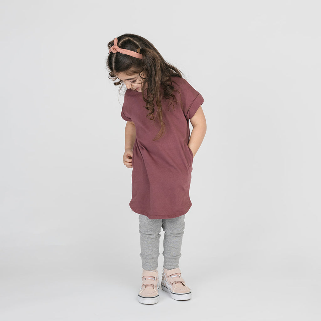 Cloud Rolled Sleeve Dress - Dresses - Pomegranate - 1/2 years - mini mioche