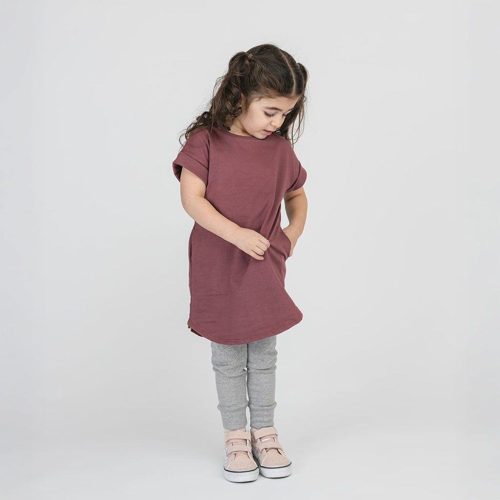 Cloud Rolled Sleeve Dress - Dresses - Pomegranate - 1/2 years - mini mioche