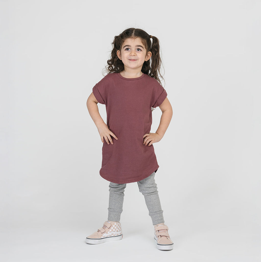 Cloud Rolled Sleeve Dress - Dresses - Pomegranate - 1/2 years - mini mioche