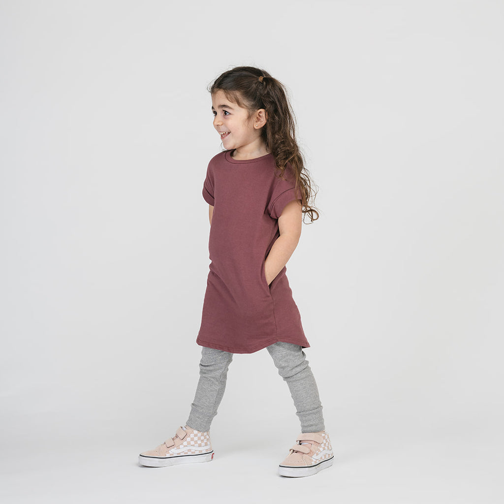 Cloud Rolled Sleeve Dress - Dresses - Pomegranate - 1/2 years - mini mioche