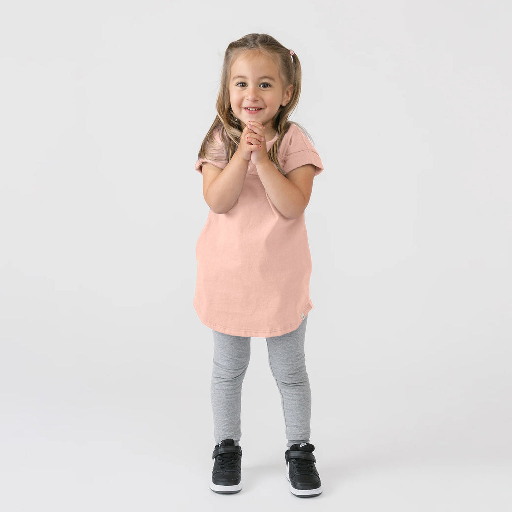 Cloud Rolled Sleeve Dress - Dresses - Peach - 1/2 years - mini mioche