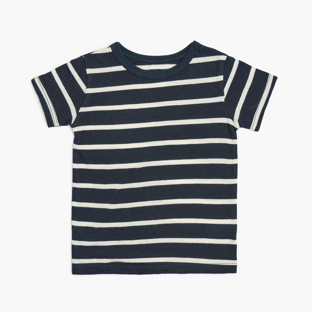 Cloud Short Sleeve Tee - Short Sleeve Tees - Navy Stripe - 3-6 months - mini mioche