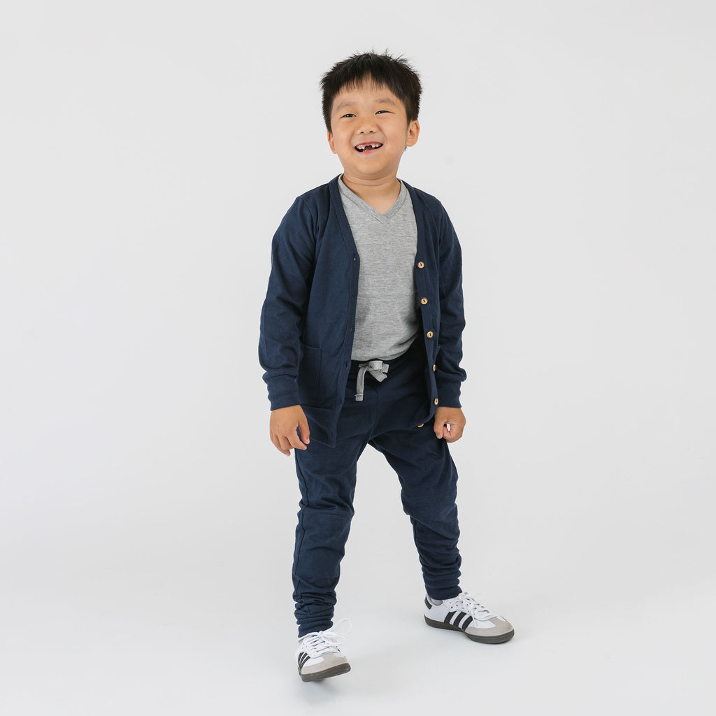 Cloud Skinny Sweats - Sweatpants - Navy - 3-6 months - mini mioche