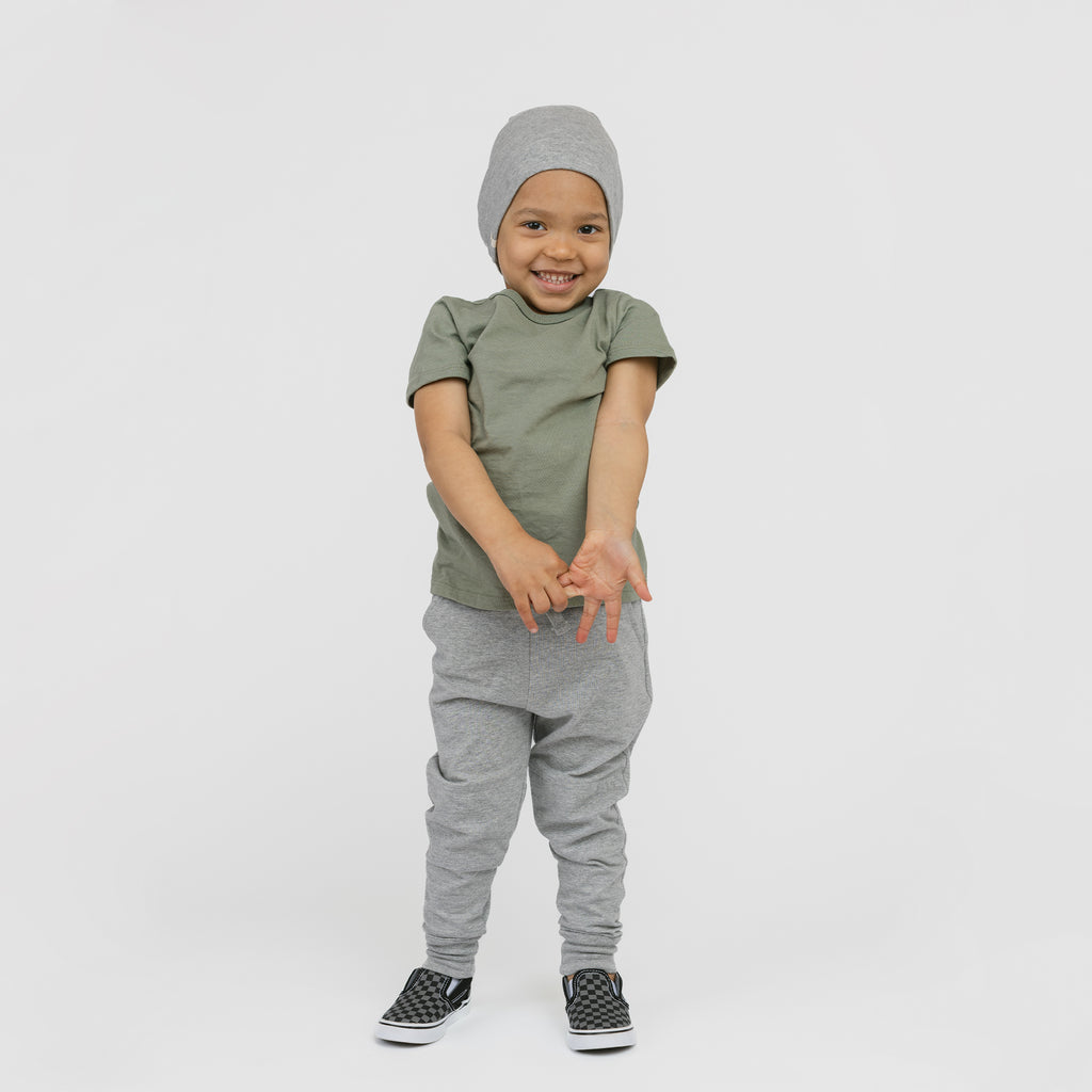 Cloud Skinny Sweats - Sweatpants - Heather Grey - 3-6 months - mini mioche