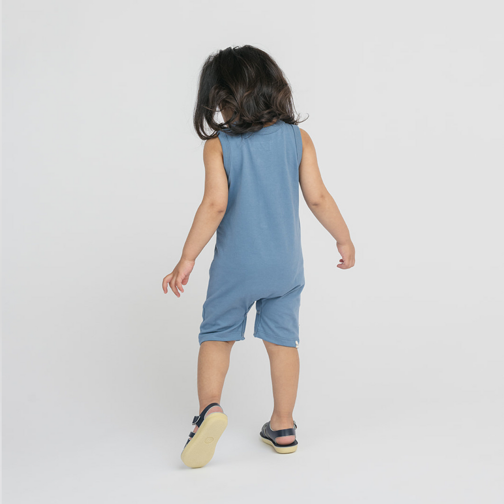 Cloud Tank Henley Romper - Rompers - River - 0-3 months - mini mioche