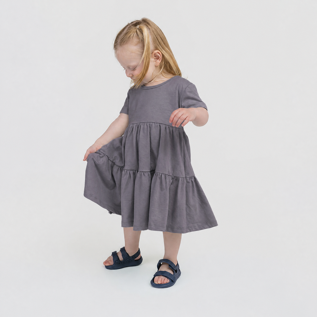 Cloud Cascade Dress – Organic Cotton Kids Dress