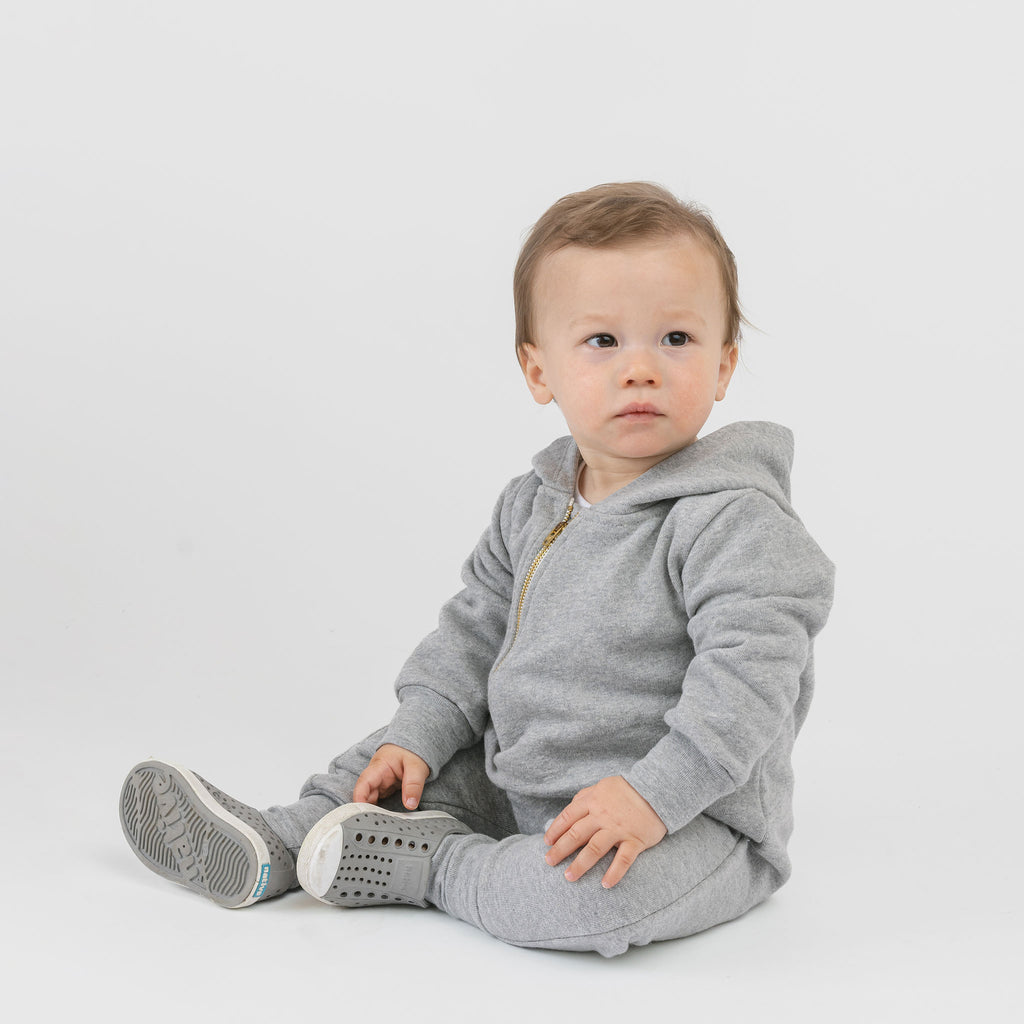 Cozy Biker Romper - Rompers - Heather Grey - 0-3 months - mini mioche