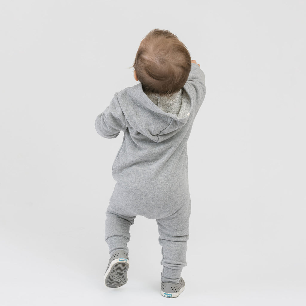 Cozy Biker Romper - Rompers - Heather Grey - 0-3 months - mini mioche