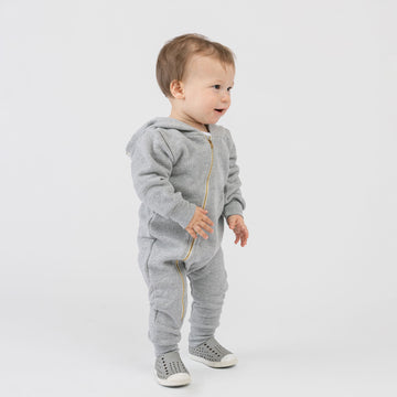 Cozy Biker Romper - Rompers - Heather Grey - 0-3 months - mini mioche