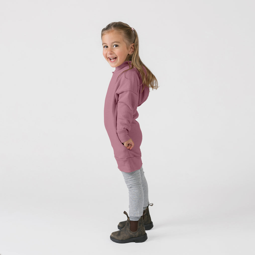 Cozy Hoodie Dress - Dress - Boysenberry - 1/2 years - mini mioche