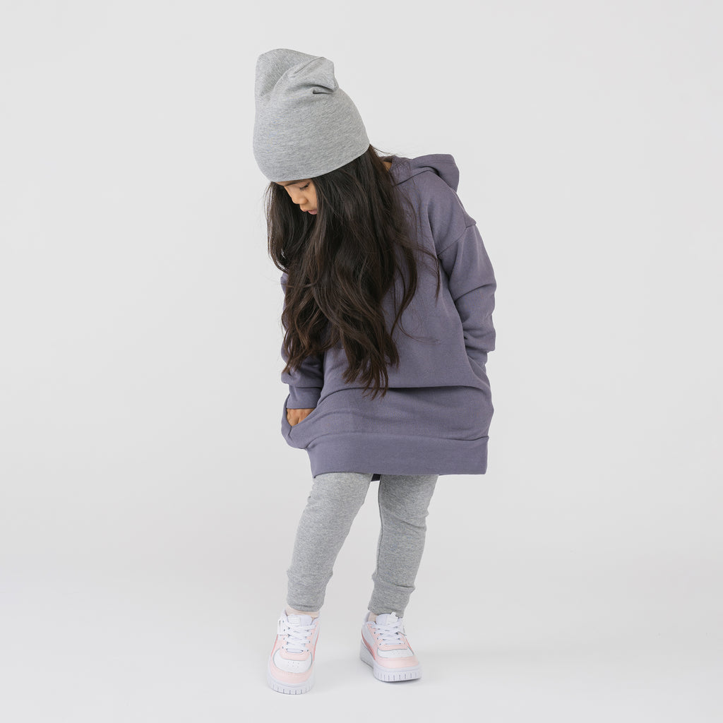 Cozy Hoodie Dress - Dress - Vintage Plum - 1/2 years - mini mioche