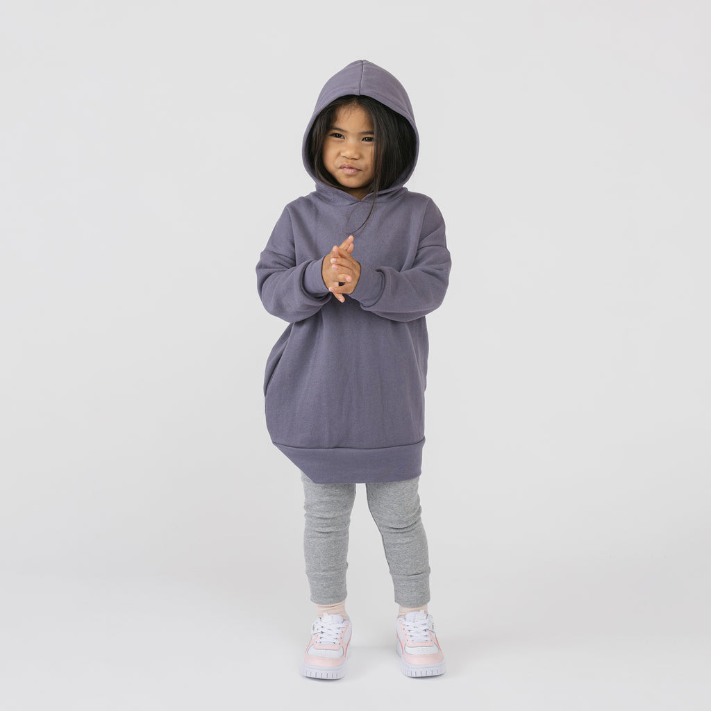Cozy Hoodie Dress - Dress - Vintage Plum - 1/2 years - mini mioche