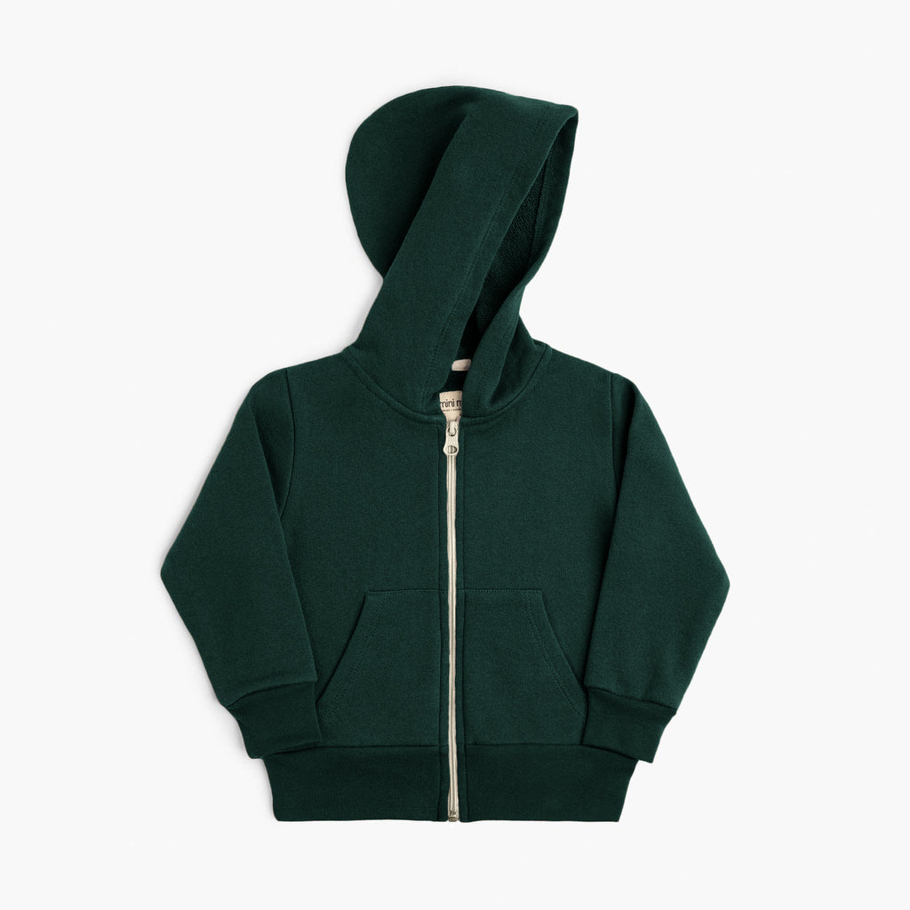 Cozy Hoodie - 100% Organic Cotton Kids Hoodies - Pine - Made in Canada for Babies Toddlers Kids and Teens - mini mioche