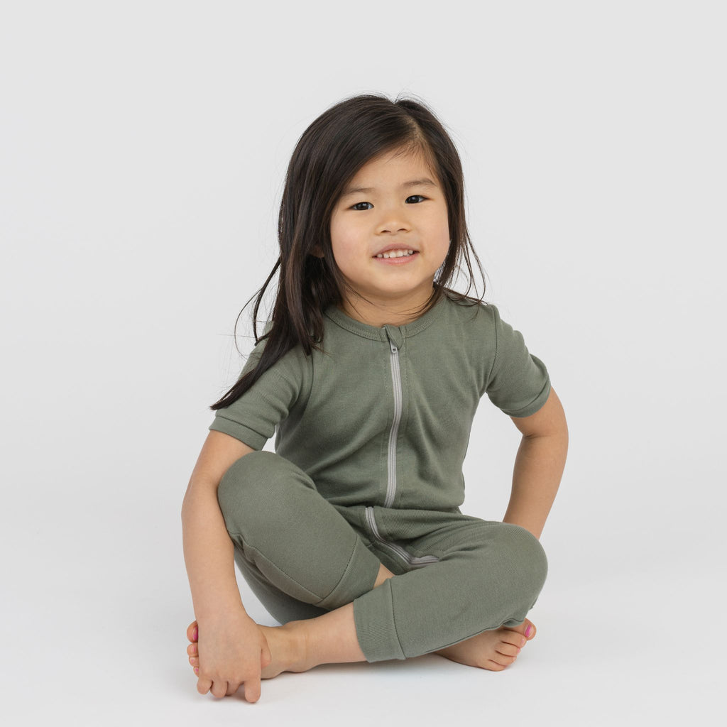 Dreamy Shortie Sleeper Romper - Sleepers - Thyme - 6-12 months - mini mioche