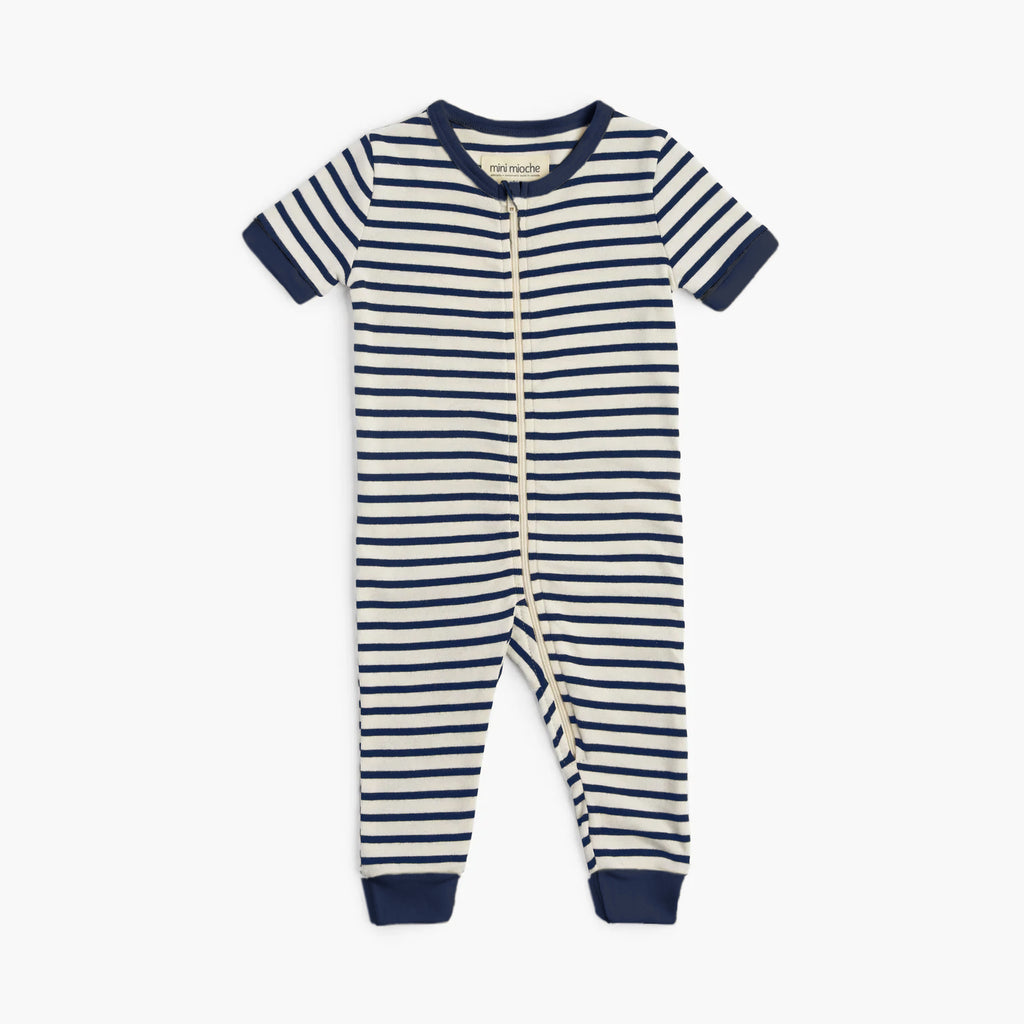 Dreamy Short Sleeve Sleeper - Sleepers - Nautical Stripe - 0-3 months - mini mioche