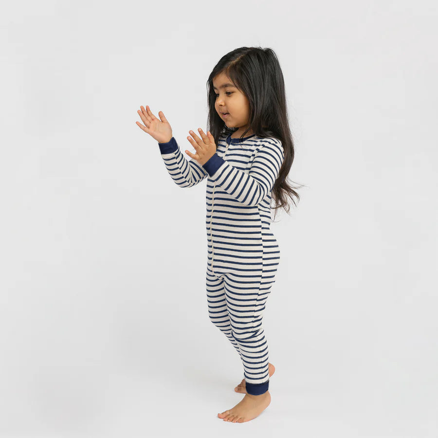 Dreamy Sleeper Romper - Pajamas - Nautical Stripe - 0-3 months - mini mioche