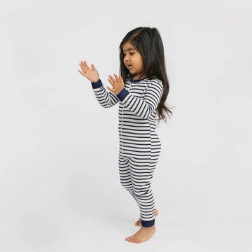 Dreamy Sleeper Romper - Pajamas - Nautical Stripe - 0-3 months - mini mioche