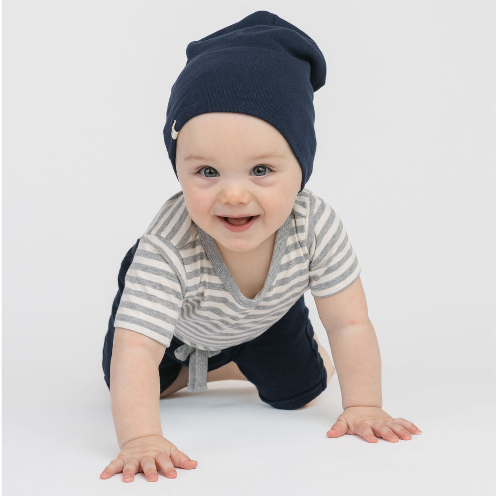 Dreamy Slouchy Beanie - Hats - Navy - 0-12 - mini mioche