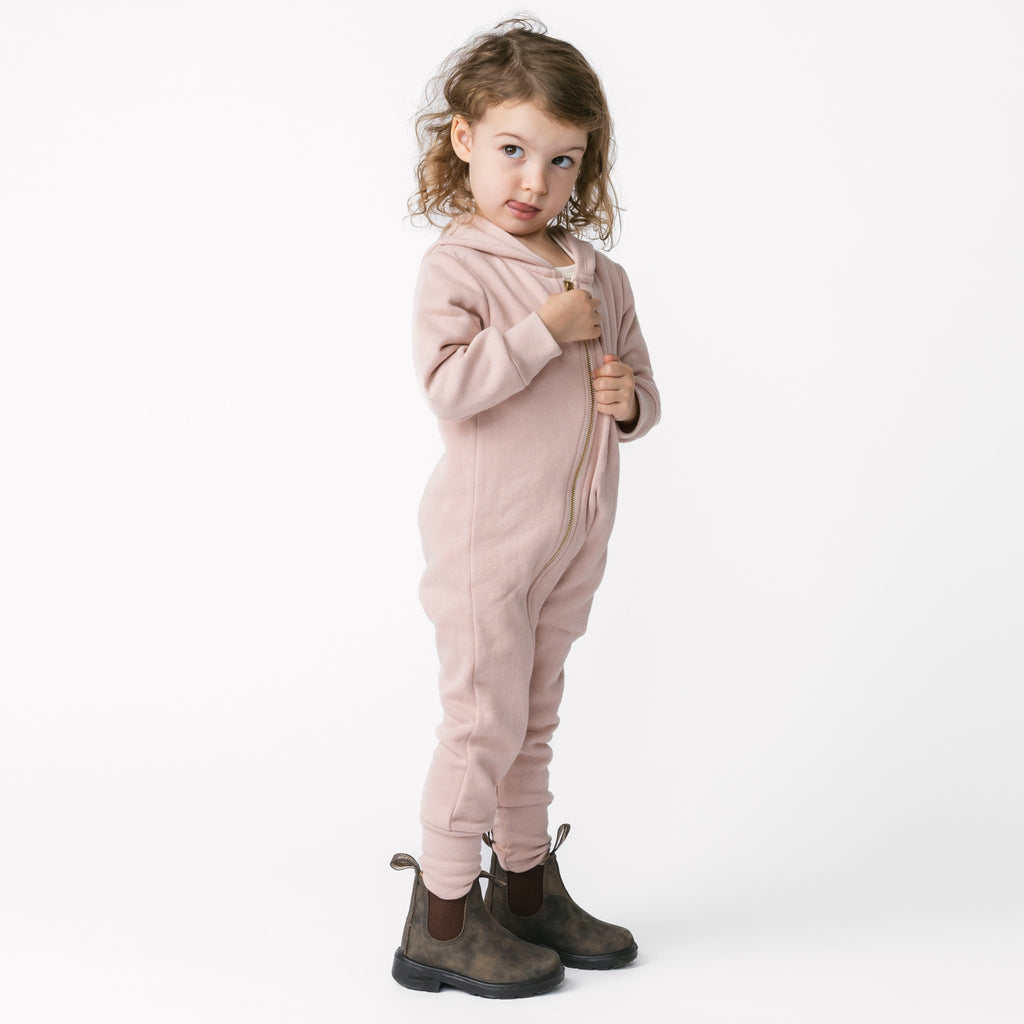 Plush Biker Romper - Organic Cotton Baby and Kids Fleece Rompers - Blossom - Newborn to 12 years old - Made in Canada - mini mioche