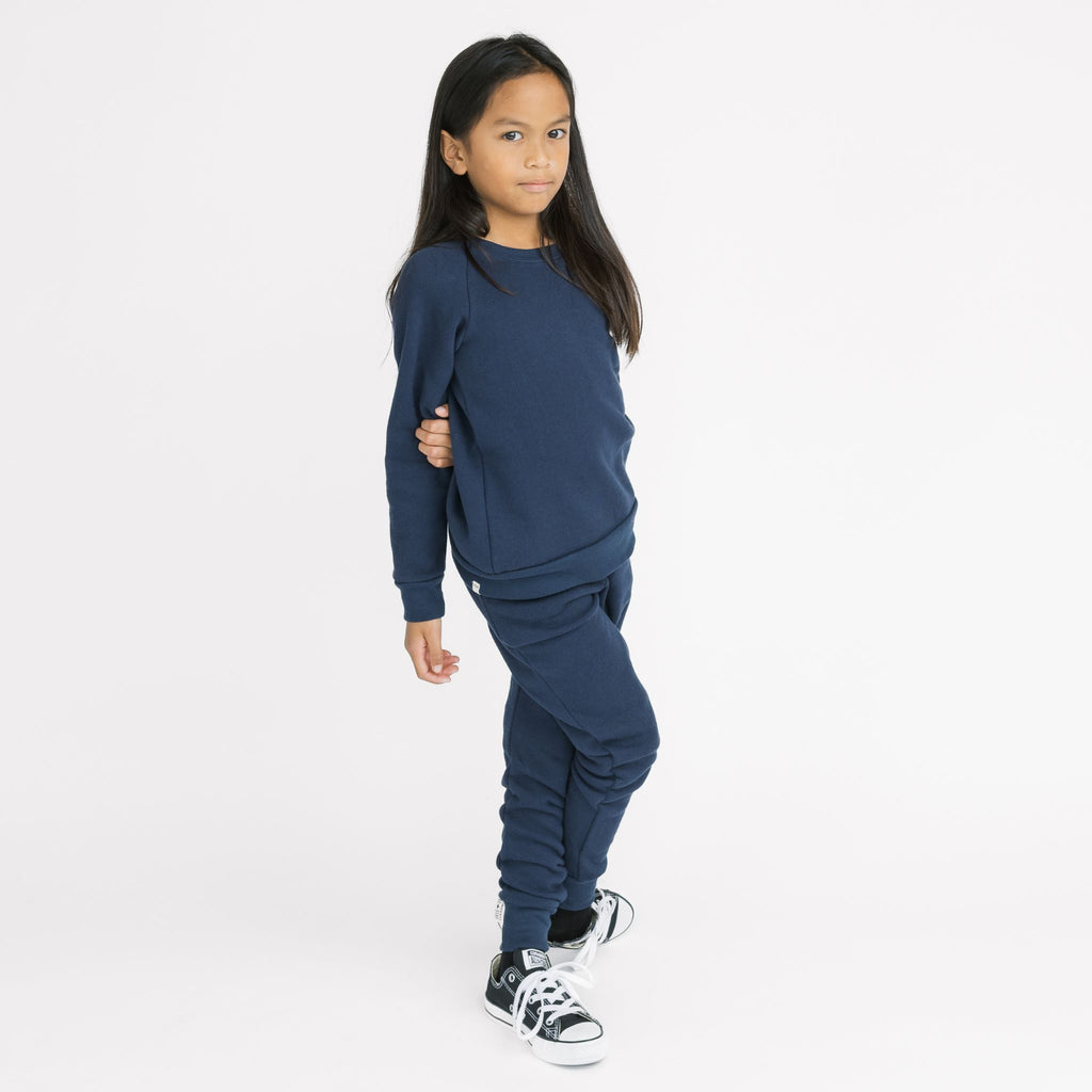 Plush Skinny Sweats - Sweatpants - Navy - 6-12 months - mini mioche